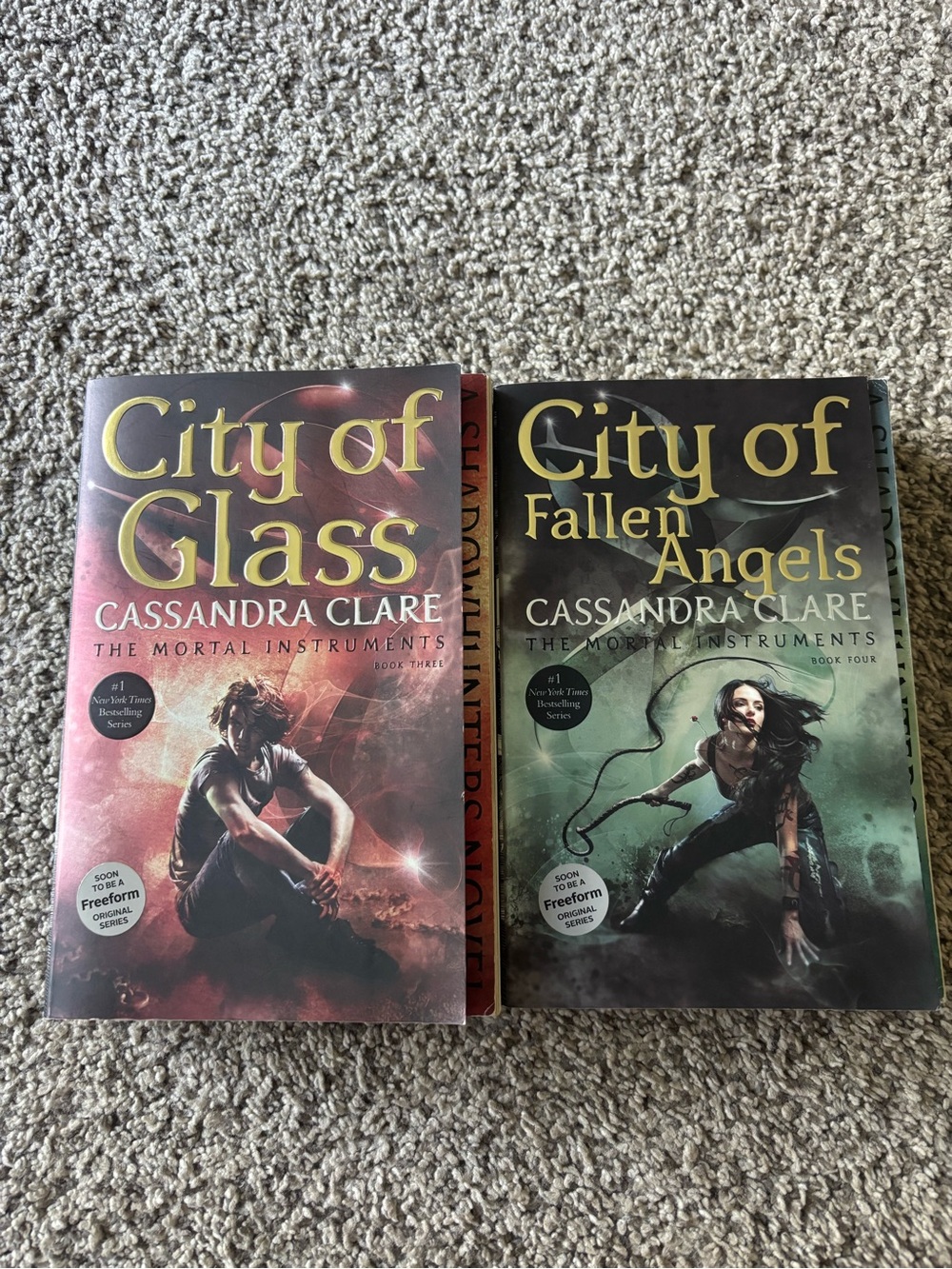 The Mortal Instruments Book 3 & 4 Set Paperback Cassandra Clare Spine Art